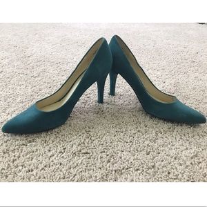 Nine West Teal Suede Heels